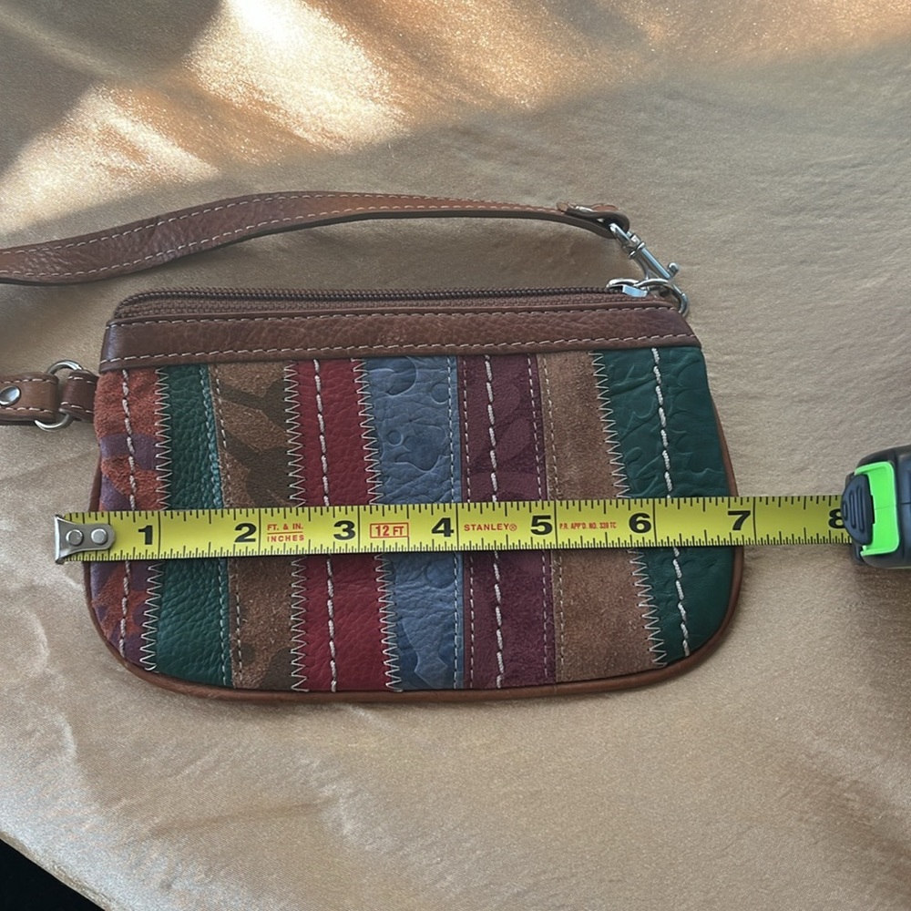 Multicolor Genuine Leather Patchwork Wristlet By … - image 6